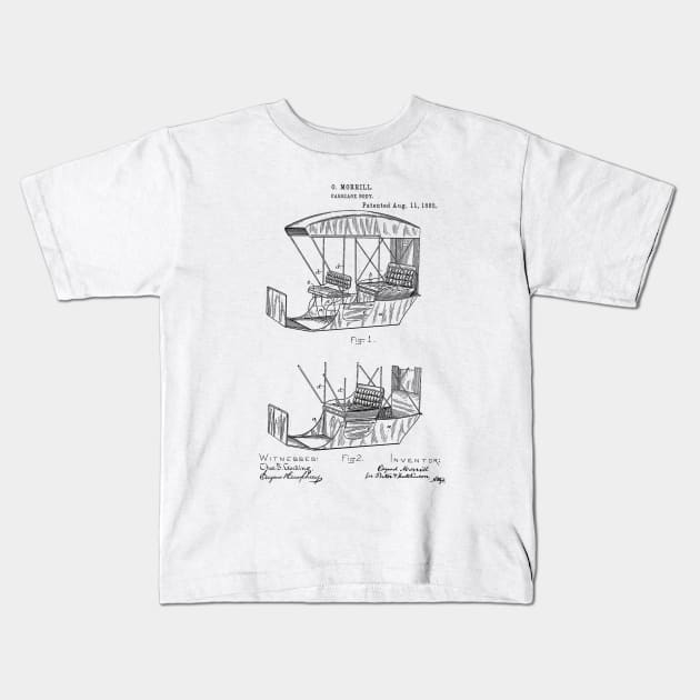 Car Carriage Body Vintage Patent Hand Drawing Kids T-Shirt by TheYoungDesigns